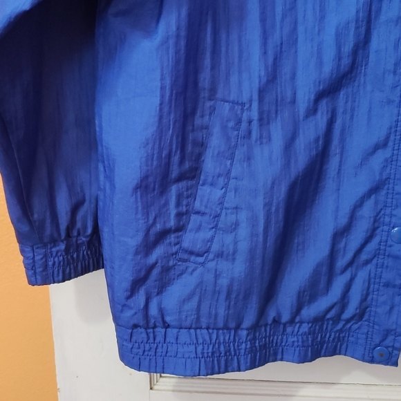 Vintage retro Nylon Royal Blue Jacket Large - Picture 5 of 6